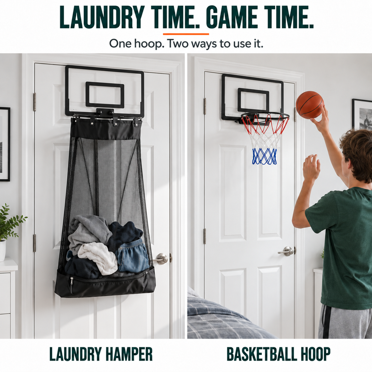 Orvoro™ 2-in-1 Basketball Laundry Hoop
